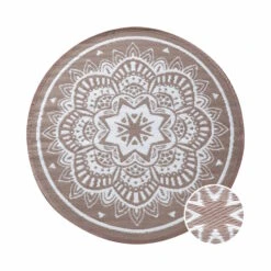 In- & Outdoor-Teppich Flora Ø118cm COLOUR CLASH In Natur-Weiß -Baumarkt butlers in and outdoor teppich flora o118cm colour clash in natur weiss 2