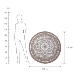 In- & Outdoor-Teppich Flora Ø118cm COLOUR CLASH In Natur-Weiß -Baumarkt butlers in and outdoor teppich flora o118cm colour clash in natur weiss 3