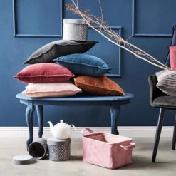 Kissen L 45 X B 45cm COTTON VELVET In Hellbraun -Baumarkt butlers kissen l 45 x b 45cm cotton velvet in hellbraun 4