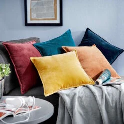 Kissen L 45 X B 45cm COTTON VELVET In Hellbraun -Baumarkt butlers kissen l 45 x b 45cm cotton velvet in hellbraun 6