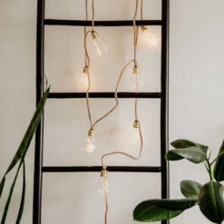 LED-Lichterkette 10 Lichter Mit Naturseil & USB-Batteriefach BULB LIGHTS In Natur -Baumarkt butlers led lichterkette 10 lichter mit naturseil and usb batteriefach bulb lights in natur 7