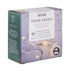 LED Lichterkette 100 Lichter Mit USB-Batteriefach TWINE LIGHTS In Silber -Baumarkt butlers led lichterkette 100 lichter mit usb batteriefach twine lights in silber 2