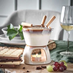 Mini-Fondue Mit 2 Gabeln AU CHOCOLAT In Beige -Baumarkt butlers mini fondue mit 2 gabeln au chocolat in beige 6