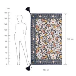 Picknickdecke L 175 X B 154cm BETWEEN FLOWERS In Dunkelblau -Baumarkt butlers picknickdecke l 175 x b 154cm between flowers in dunkelblau 3