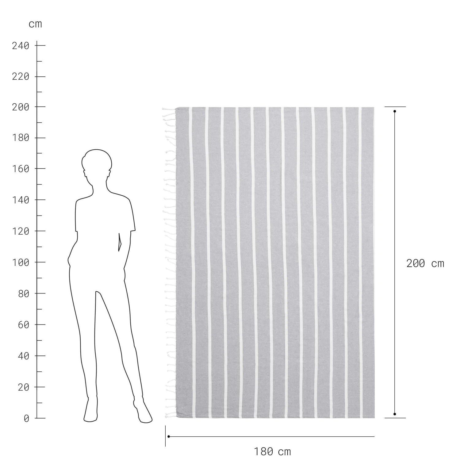 Strandtuch L 200 X B 180cm SURFSIDE In Hellgrau 5 Strandtuch L 200 X B 180cm SURFSIDE In Hellgrau – Bild 3