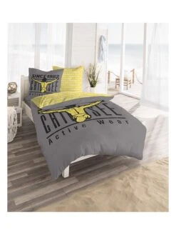 Chiemsee Renforcé-Bettwäsche-Set "Acapulco" In Grau/ Gelb -Baumarkt chiemsee renforce bettwasche set acapulco in grau gelb 3