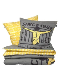 Chiemsee Renforcé-Bettwäsche-Set "Acapulco" In Grau/ Gelb -Baumarkt chiemsee renforce bettwasche set acapulco in grau gelb 4