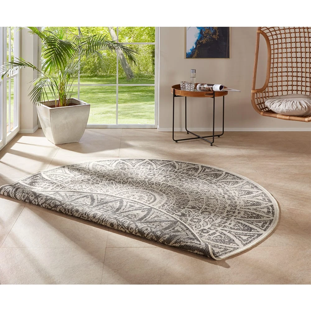 In- Und Outdoor Wendeteppich Rund Lilja Grau 4 In- Und Outdoor Wendeteppich Rund Lilja Grau – Bild 2