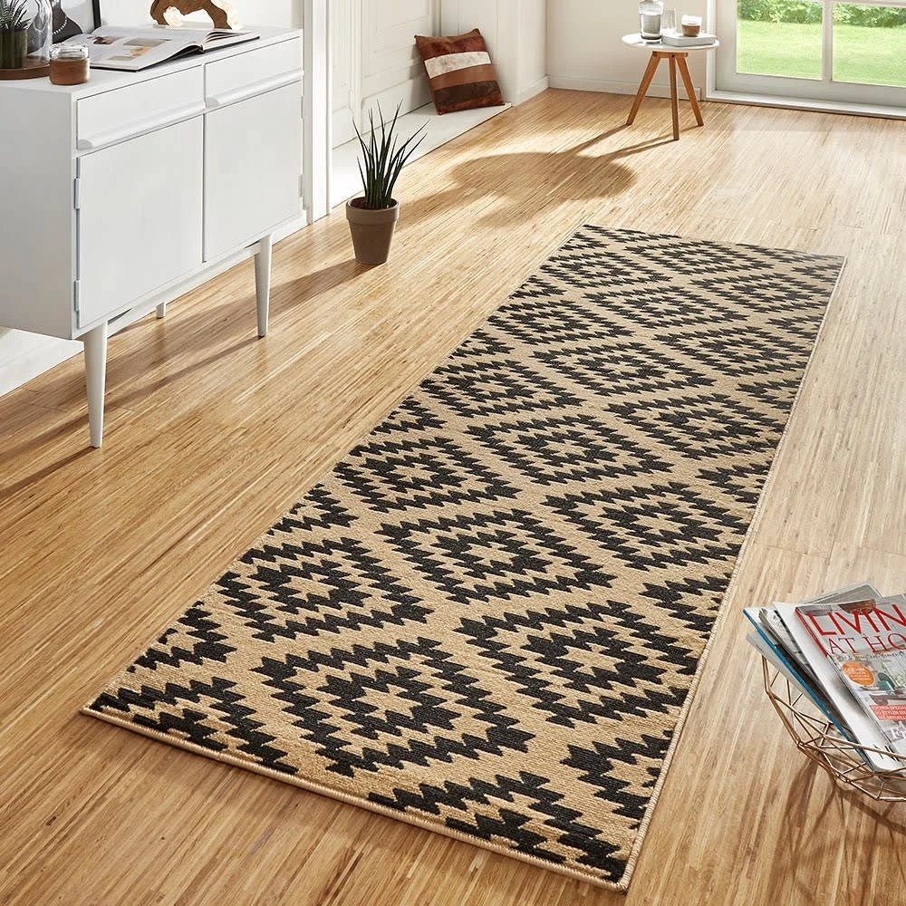 Kurzflor Teppich Läufer Nordic Natur Braun 4 Kurzflor Teppich Läufer Nordic Natur Braun – Bild 2