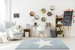 Kinderteppich SHOOTINGSTAR In Blau/weiss -Baumarkt happy rugs kinderteppich shootingstar in blau weiss 4